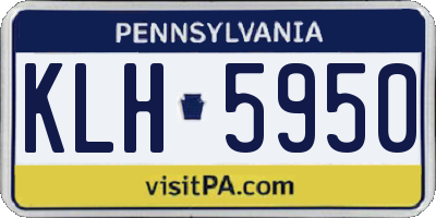 PA license plate KLH5950