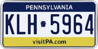 PA license plate KLH5964
