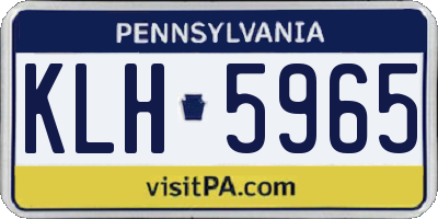 PA license plate KLH5965