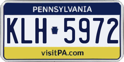 PA license plate KLH5972