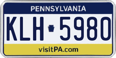 PA license plate KLH5980
