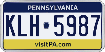 PA license plate KLH5987