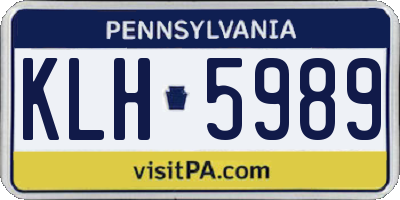 PA license plate KLH5989