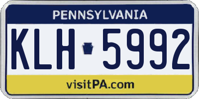 PA license plate KLH5992