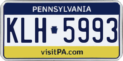 PA license plate KLH5993