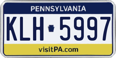 PA license plate KLH5997