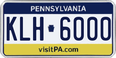 PA license plate KLH6000