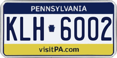 PA license plate KLH6002