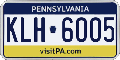 PA license plate KLH6005