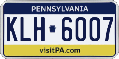 PA license plate KLH6007