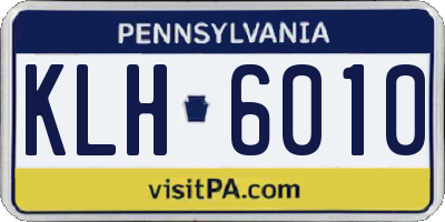 PA license plate KLH6010