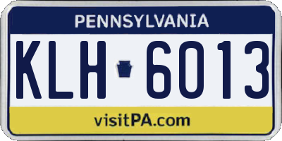 PA license plate KLH6013
