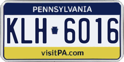 PA license plate KLH6016
