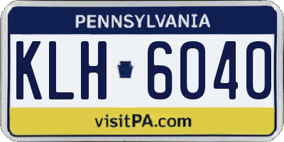 PA license plate KLH6040