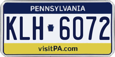 PA license plate KLH6072