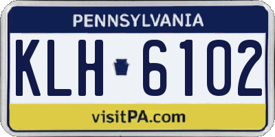 PA license plate KLH6102