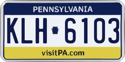 PA license plate KLH6103