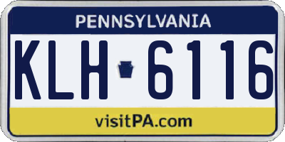 PA license plate KLH6116