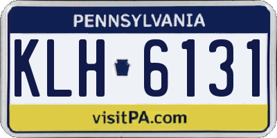 PA license plate KLH6131