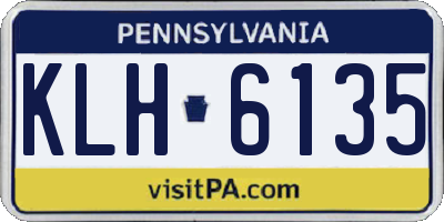 PA license plate KLH6135