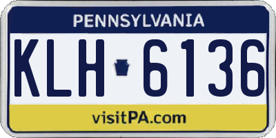 PA license plate KLH6136
