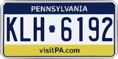 PA license plate KLH6192