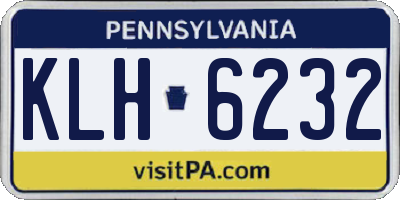 PA license plate KLH6232
