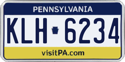 PA license plate KLH6234