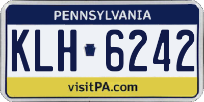 PA license plate KLH6242