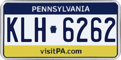 PA license plate KLH6262