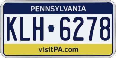 PA license plate KLH6278