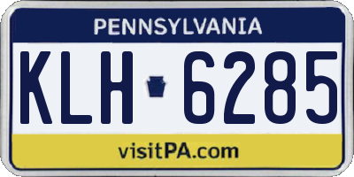 PA license plate KLH6285