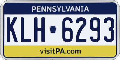 PA license plate KLH6293