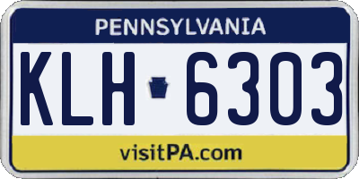 PA license plate KLH6303