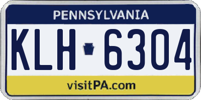 PA license plate KLH6304