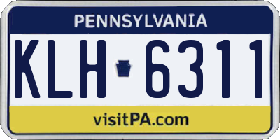 PA license plate KLH6311