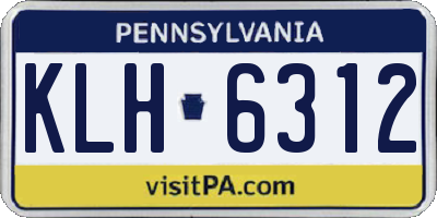 PA license plate KLH6312