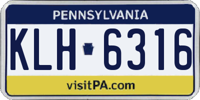 PA license plate KLH6316