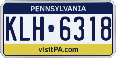PA license plate KLH6318