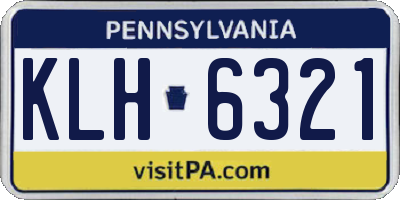 PA license plate KLH6321