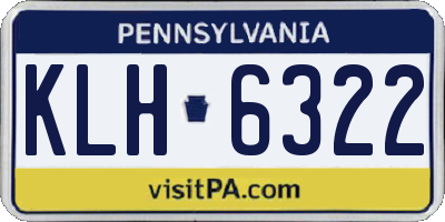 PA license plate KLH6322
