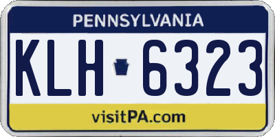 PA license plate KLH6323