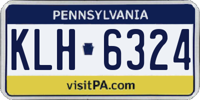 PA license plate KLH6324