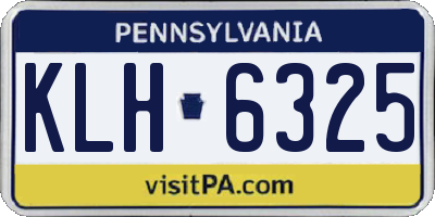 PA license plate KLH6325