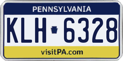 PA license plate KLH6328