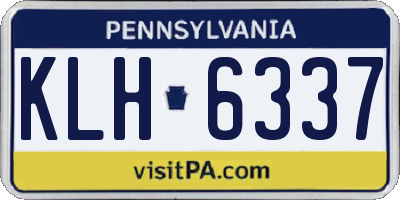 PA license plate KLH6337