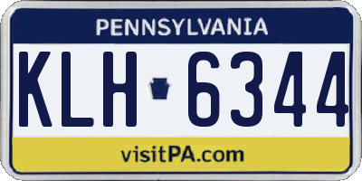PA license plate KLH6344
