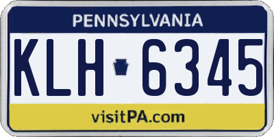PA license plate KLH6345