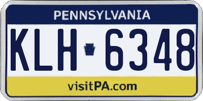 PA license plate KLH6348