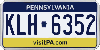 PA license plate KLH6352